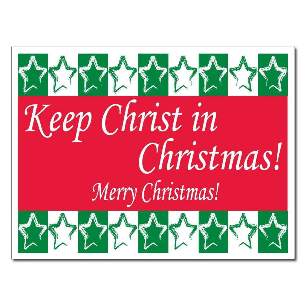 Keep Christ in Christmas Lawn Display (Green and Red) Yard Sign Decoration
