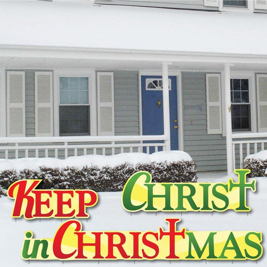 Keep Christ in Christmas Shaped Corrugated Plastic Yard Decorations - FREE SHIPPING