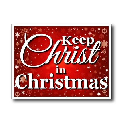 Keep Christ in Christmas Lawn Display (Red with Snowflakes) Yard Sign - FREE SHIPPING
