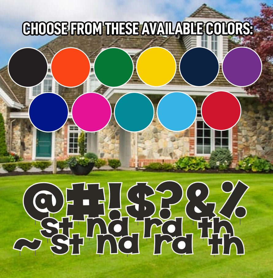 KG The Last Time 18" Solid Color Special Characters Yard Letters 16 pc Set