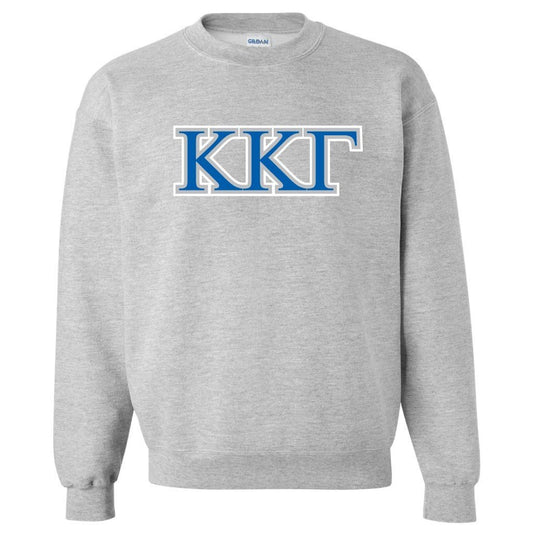 Kappa Kappa Gamma Sport Gray Crewneck Sweatshirt Greek Letters FREE SHIPPING