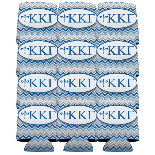 Kappa Kappa Gamma Can Cooler Set of 12 - Chevron Stripes FREE SHIPPING
