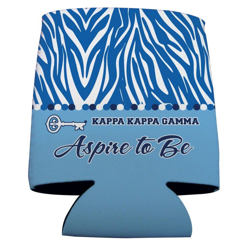Kappa Kappa Gamma Can Cooler Set of 12 - Zebra Print FREE SHIPPING