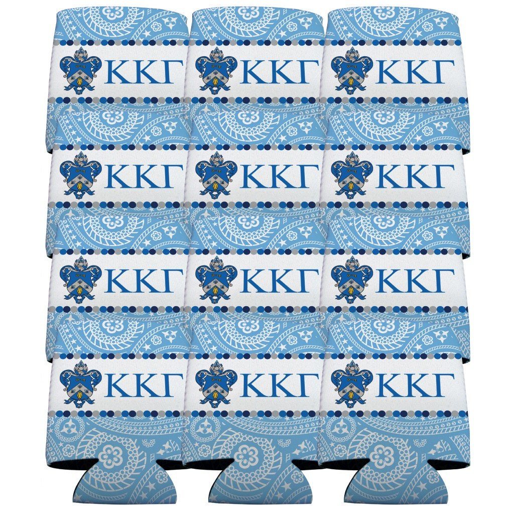 Kappa Kappa Gamma Can Cooler Set of 12 - Paisley Print FREE SHIPPING