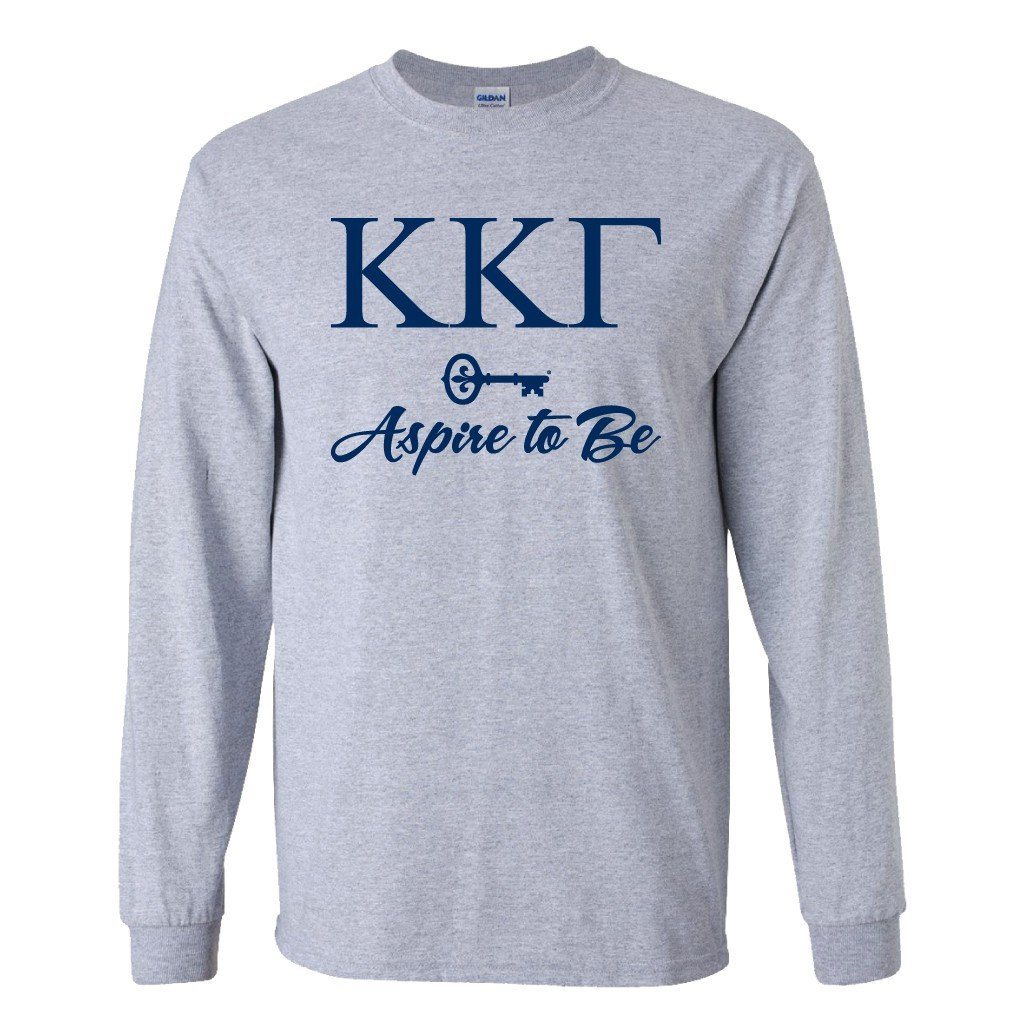 Victory Companies Kappa Kappa Gamma Aspire to Be Long Sleeve T Shirt VictoryStore White Small