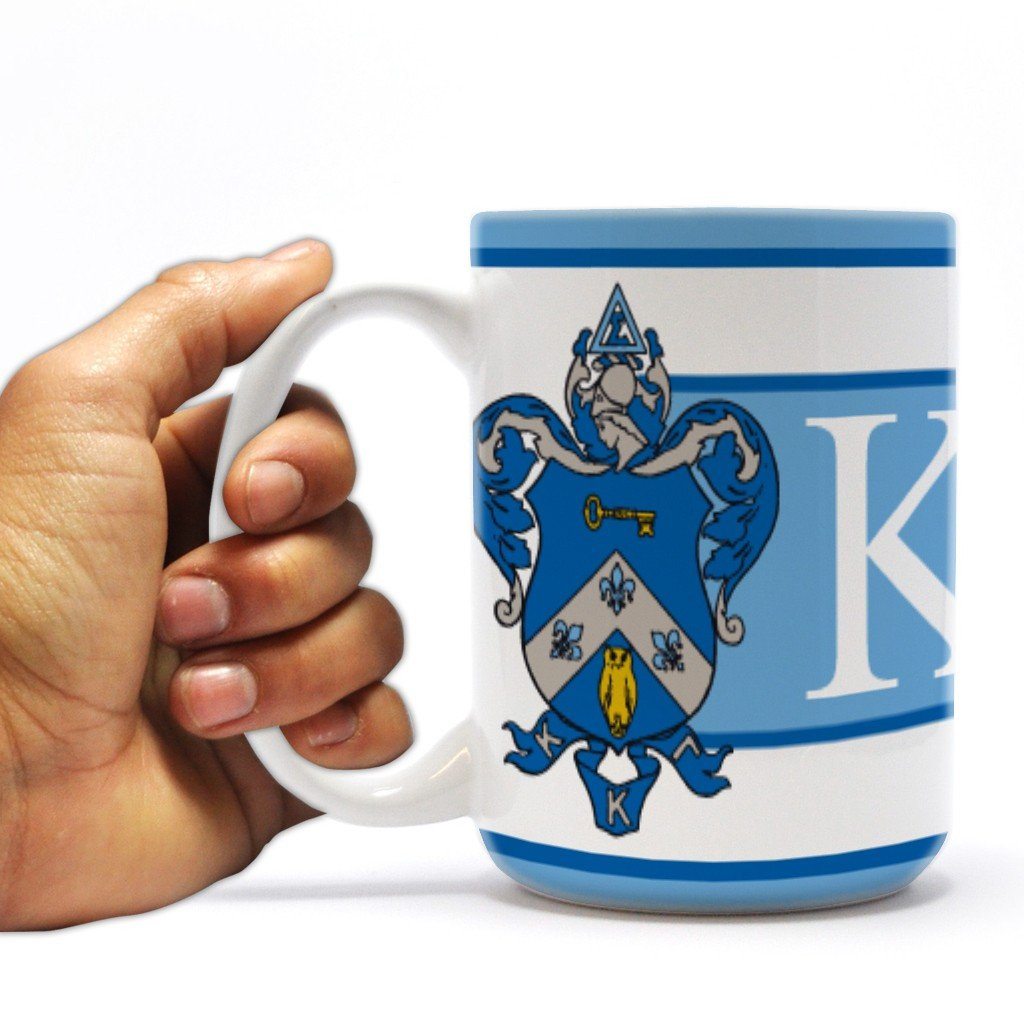 Kappa Kappa Gamma 15 ounce Coffee Mug Coat of Arms with Three Blue