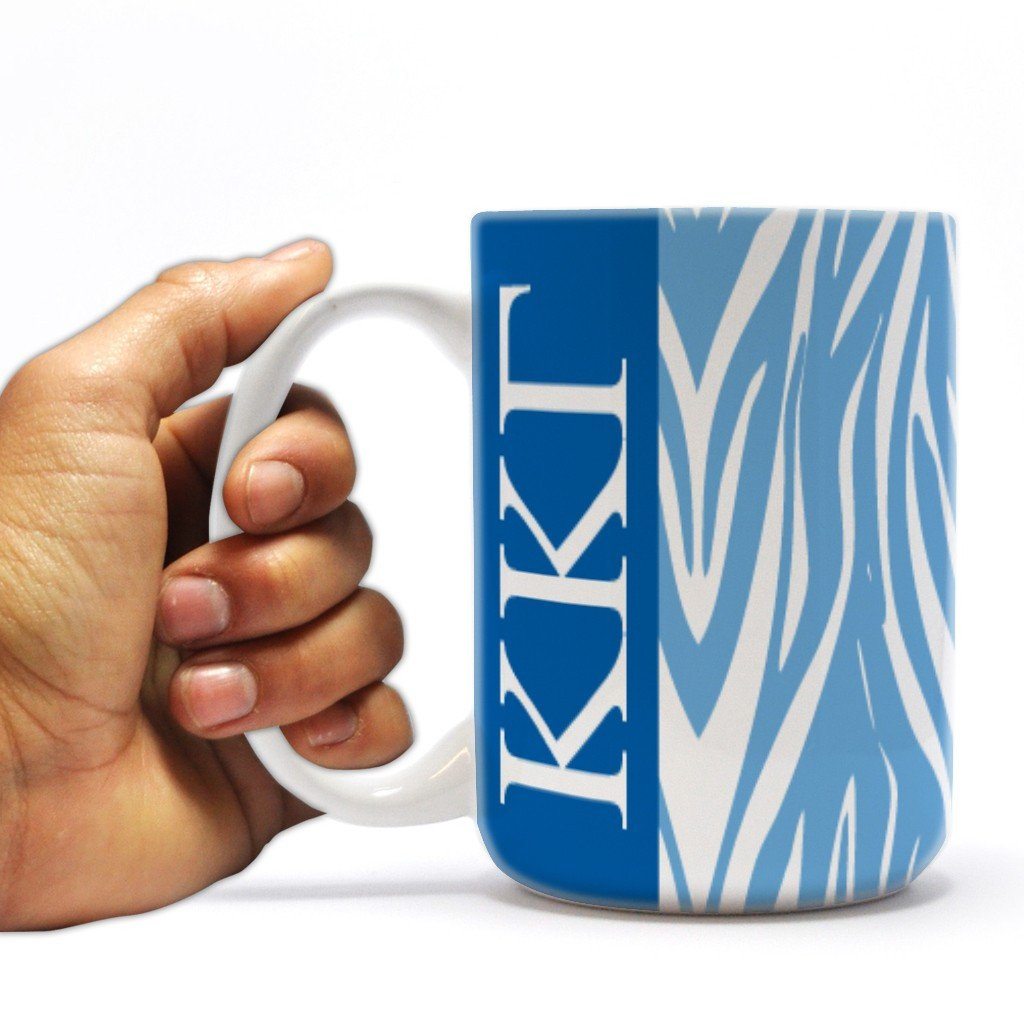 Kappa Kappa Gamma 15 ounce Coffee Mug Zebra Print Design