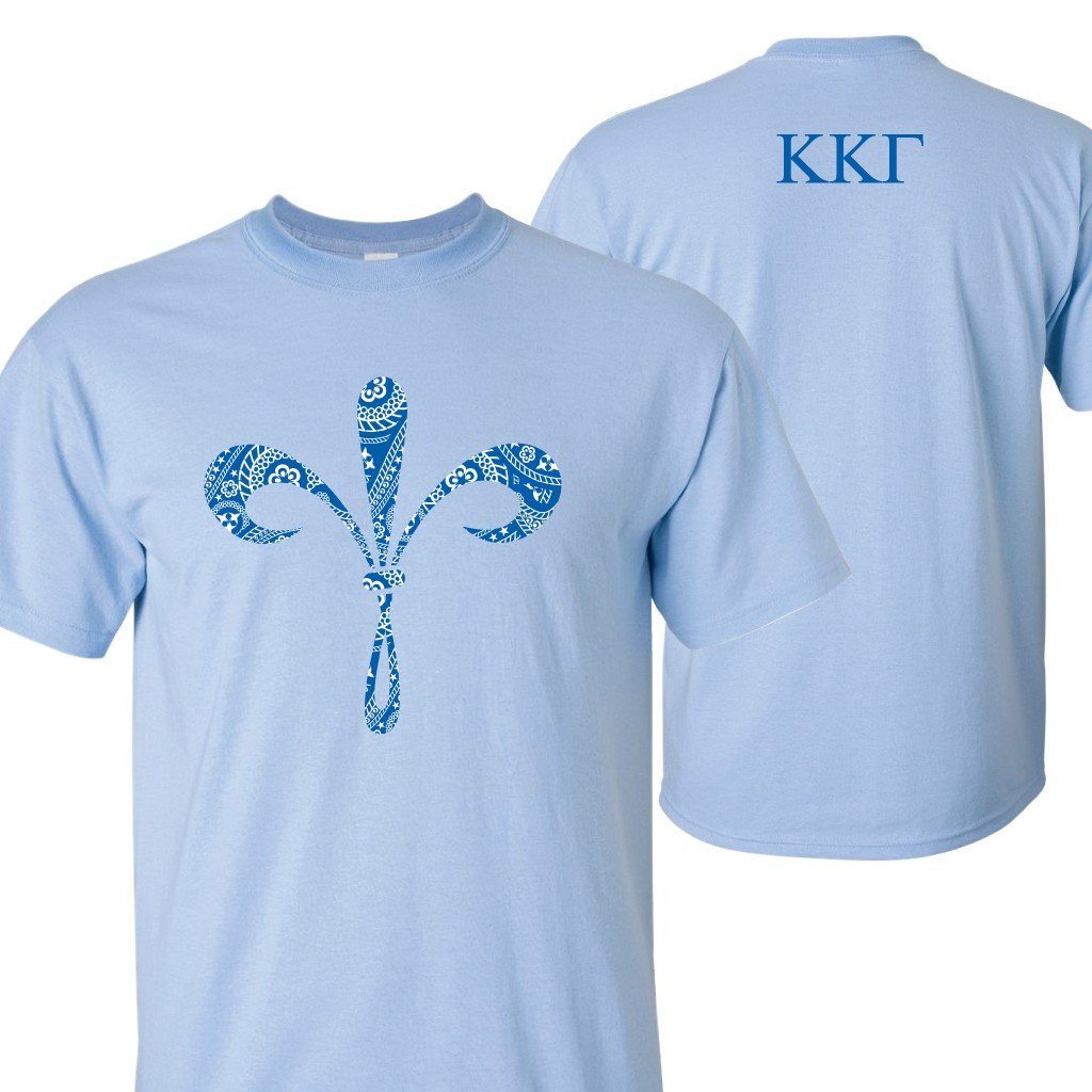 Victory Companies Kappa Kappa Gamma Fleur de Lis T Shirt VictoryStore Light Blue Large
