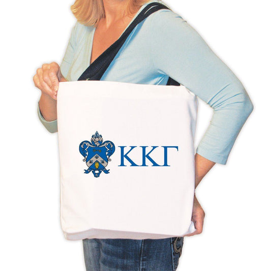 Kappa Kappa Gamma Canvas Tote Bag - Coat of Arms and Greek Letters