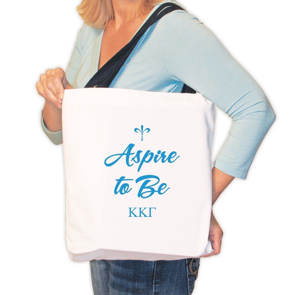 Kappa Kappa Gamma Canvas Tote Bag - Aspire to Be Design