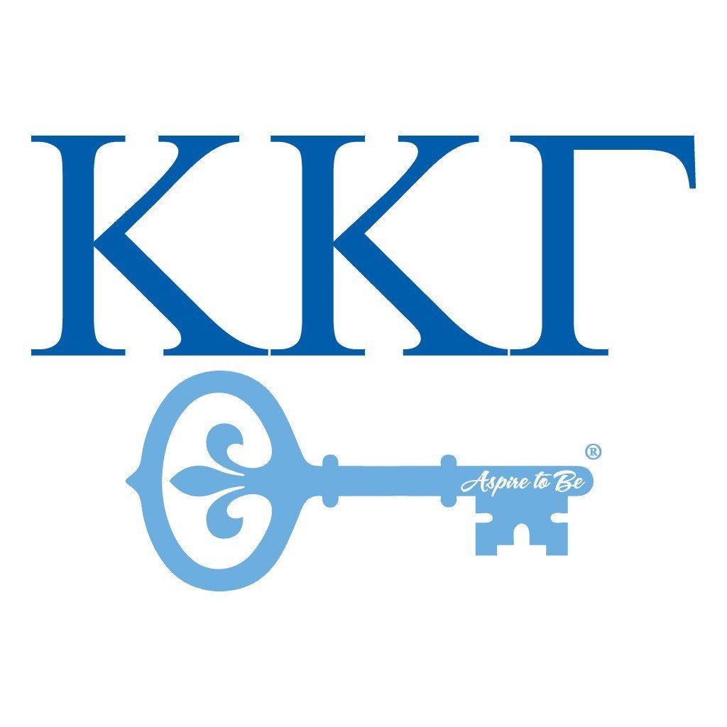 Kappa Kappa Gamma Canvas Tote Bag - Greek Letters and Key Design