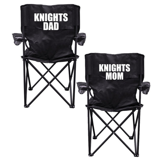 Knights Parents Black Folding Camping Chair Set of 2