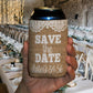 Customizable Can Koozie - Rustic Burlap SAVE THE DATE Wedding (25)