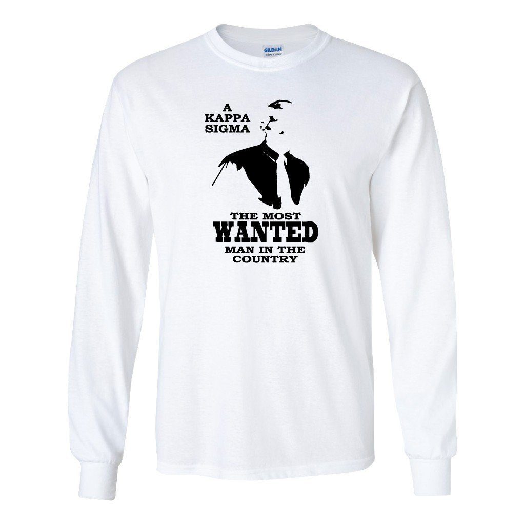 Kappa Sigma Long Sleeve T-shirt "Most Wanted Man" - FREE SHIPPING