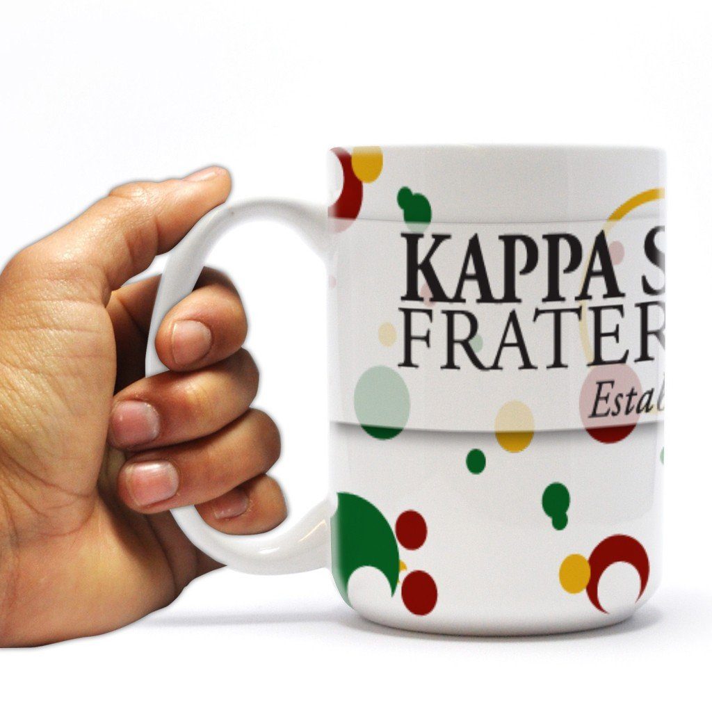 Kappa Sigma 15oz Coffee Mug “ Crest with Bubble Design