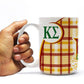 Kappa Sigma 15oz Coffee Mug “ Greek Letters Plaid Design