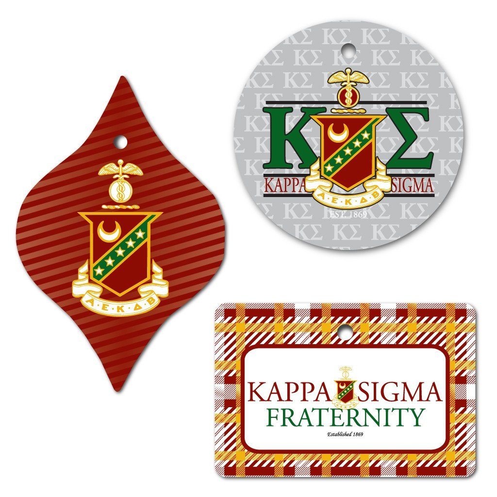 Kappa Sigma Ornament - Set of 3 Shapes - FREE SHIPPING