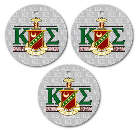 Kappa Sigma Ornament - Set of 3 Circle Shapes - FREE SHIPPING