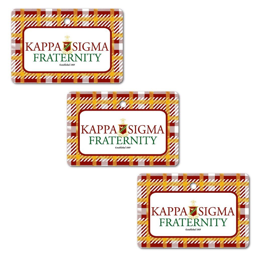 Kappa Sigma Ornament - Set of 3 Rectangle Shapes - FREE SHIPPING