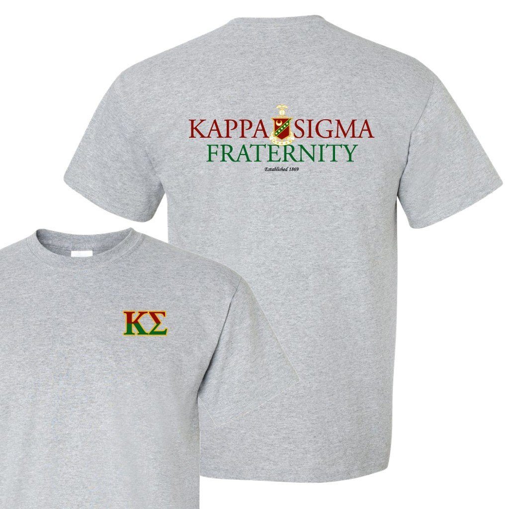 Kappa Sigma Standard T-Shirt - Full Logo Back Imprint - FREE SHIPPING