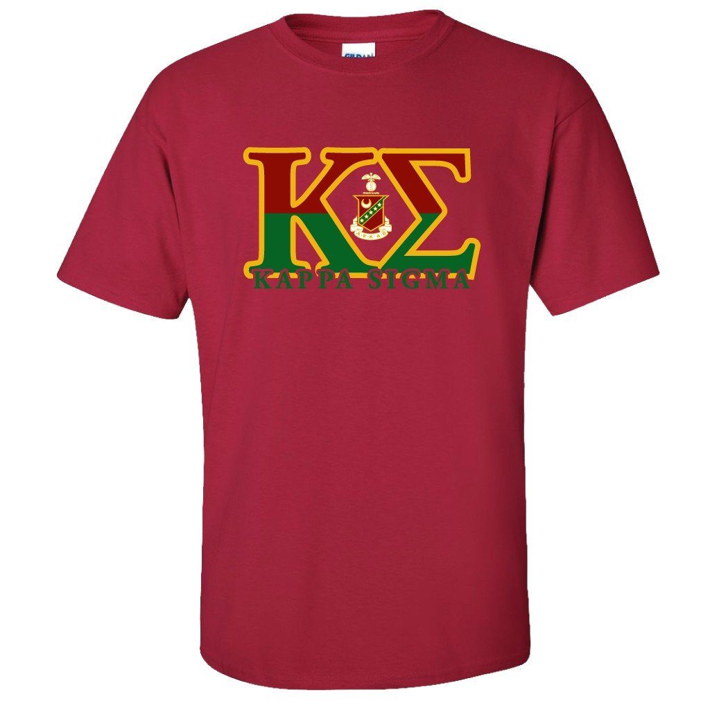 Kappa Sigma Standard T-Shirt - Greek Letters Front Imprint - FREE SHIPPING