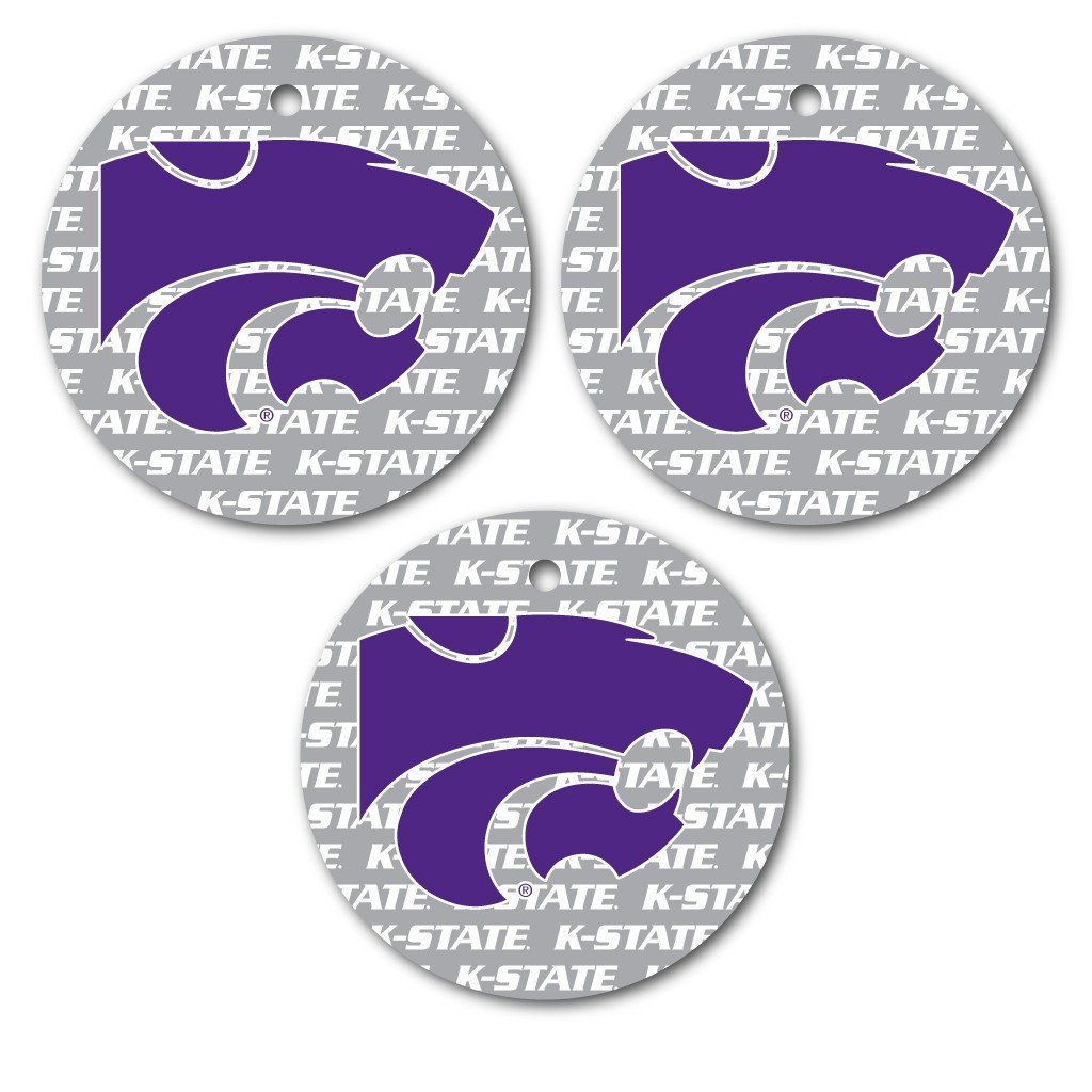 Kansas State University Ornament - Set of 3 Circle Shapes - FREE SHIPPING