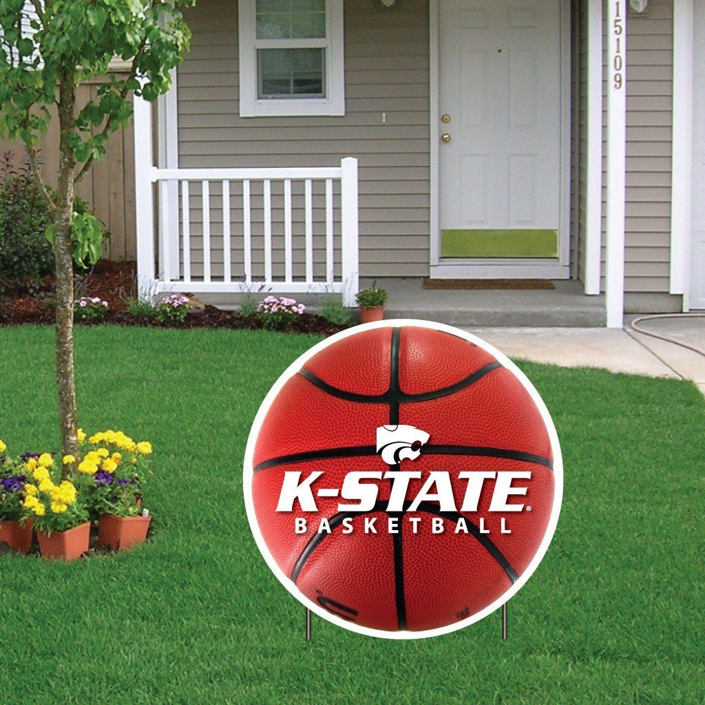 Kansas State University Basketball Shaped Plastic Yard Sign - FREE SHIPPING