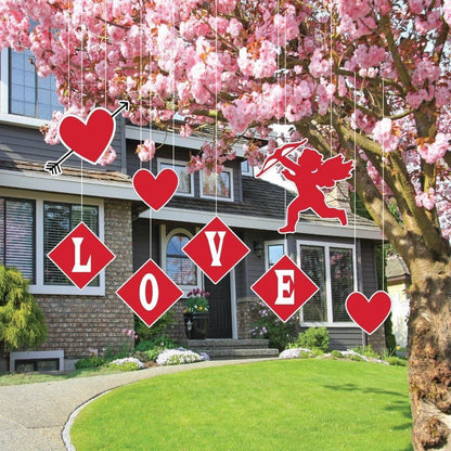 Valentine's Day Yard Decoration - Hanging Cupid, Hearts, and Love