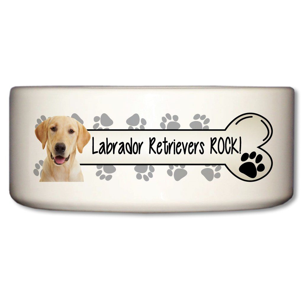 Labrador Retrievers Rock Ceramic Dog Bowl