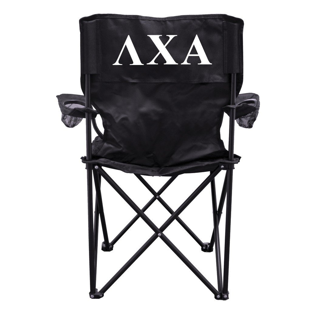 Lambda Chi Alpha Black Folding Camping Chair with Carry Bag