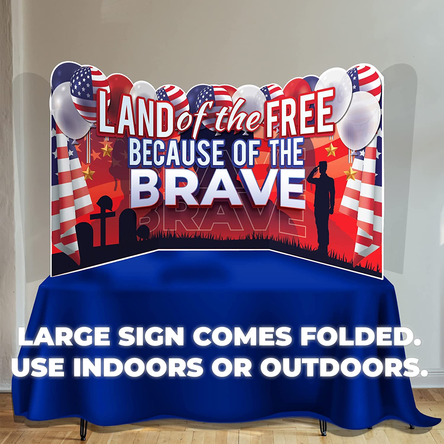 Land of The Free Because of The Brave Memorial Day Oversized EZ Yard Cards
