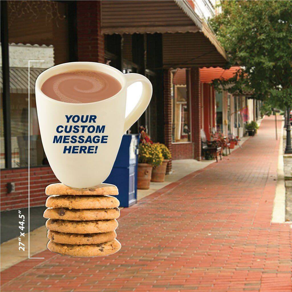 Coffee Cup and Cookies Larger than Life Size Stand Up Cutout