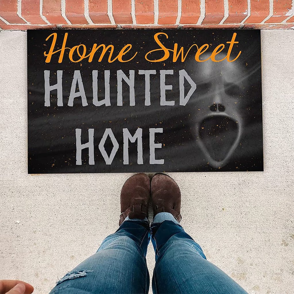 Large Home Sweet Haunted Home, Halloween Doormat, 24" x36"