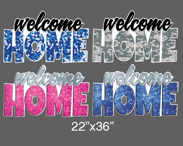 Large Welcome Home Yard Cards, 4 pcs (20058)