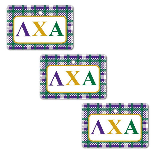 Lambda Chi Alpha Ornament - Set of 3 Rectangle Shapes - FREE SHIPPING