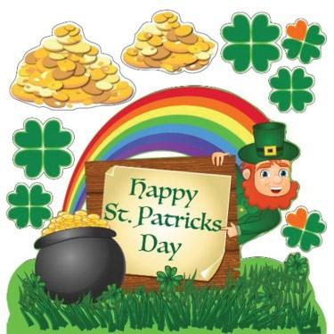St. Patrick's Day - Yard Decoration - Leprechaun, Shamrocks and Gold - FREE SHIPPING