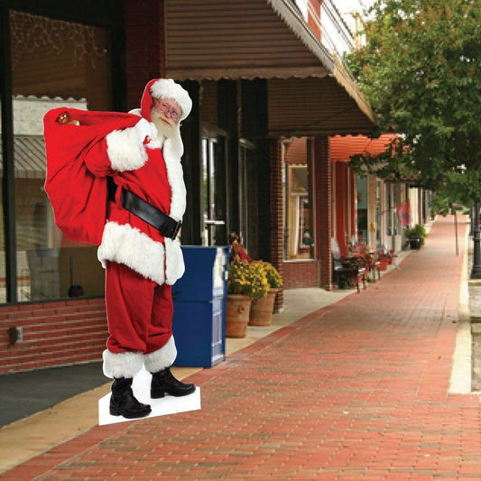 Life Size Santa Cutout - Sidewalk and Lawn Display - 5' 7" Tall - FREE SHIPPING