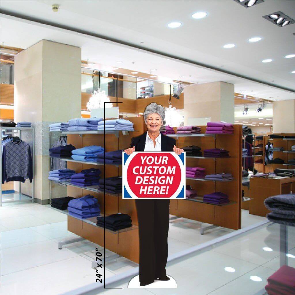 Elderly Woman Life Size Stand Up Cutout