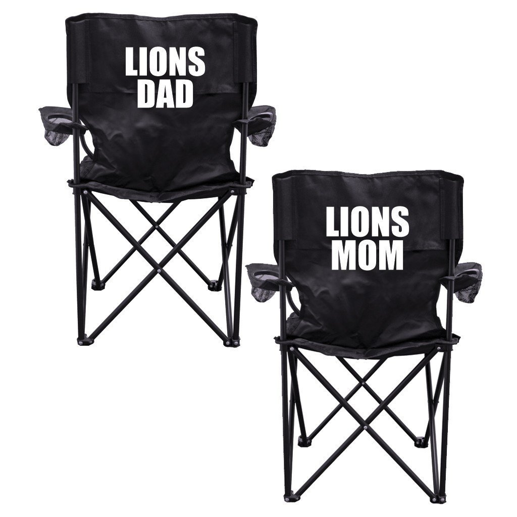 Lions Parents Black Folding Camping Chair Set of 2
