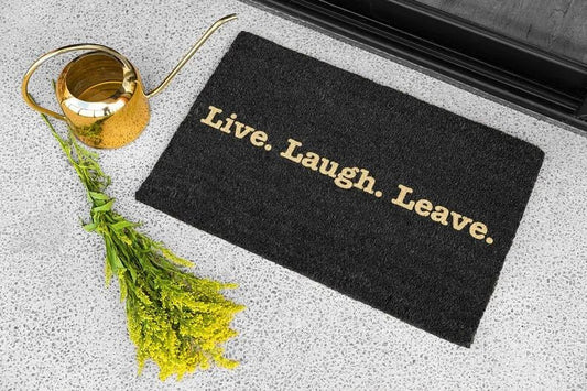 Live Laugh Leave Doormat - Typewriter Design
