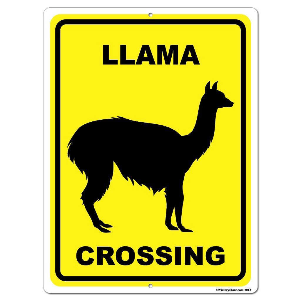 Llama Crossing Sign or Sticker