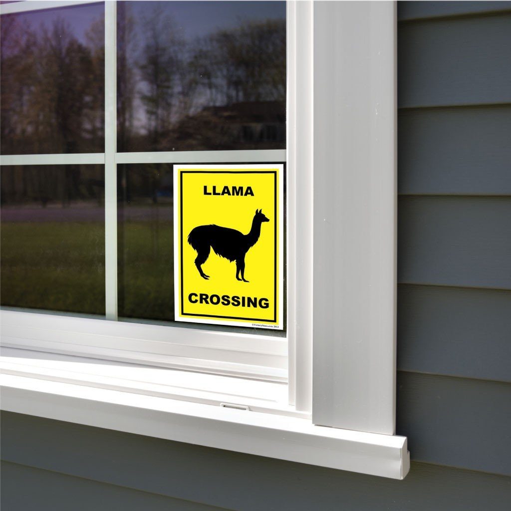 Llama Crossing Sign or Sticker