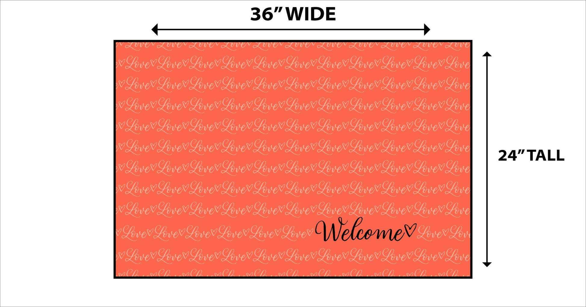 Love and Welcome Valentine Doormat - 24"x36" (20069)