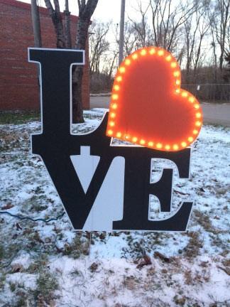 Lighted LOVE Yard Card w/ 2 EZ stakes - FREE SHIPPING