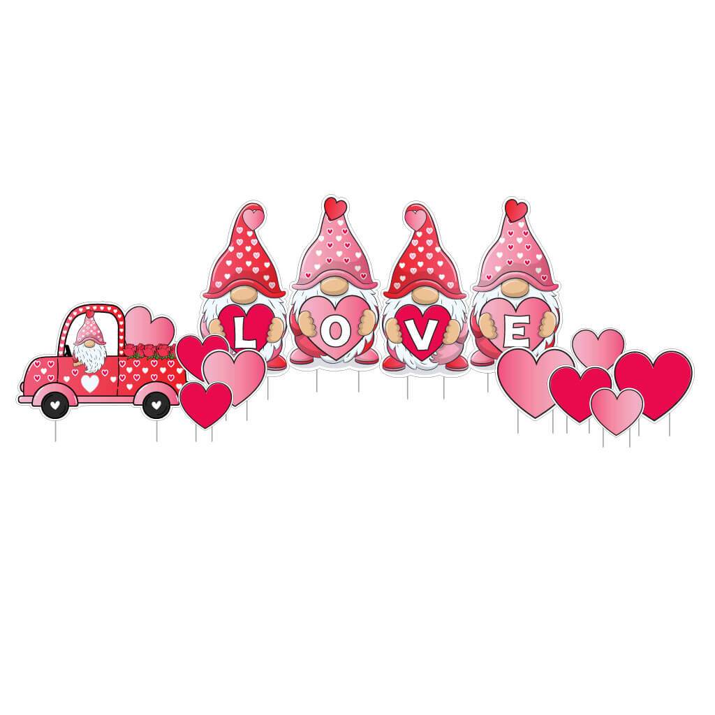LOVE Gnomes Valentine's Day Yard Decoration 13 pc Set (19974)
