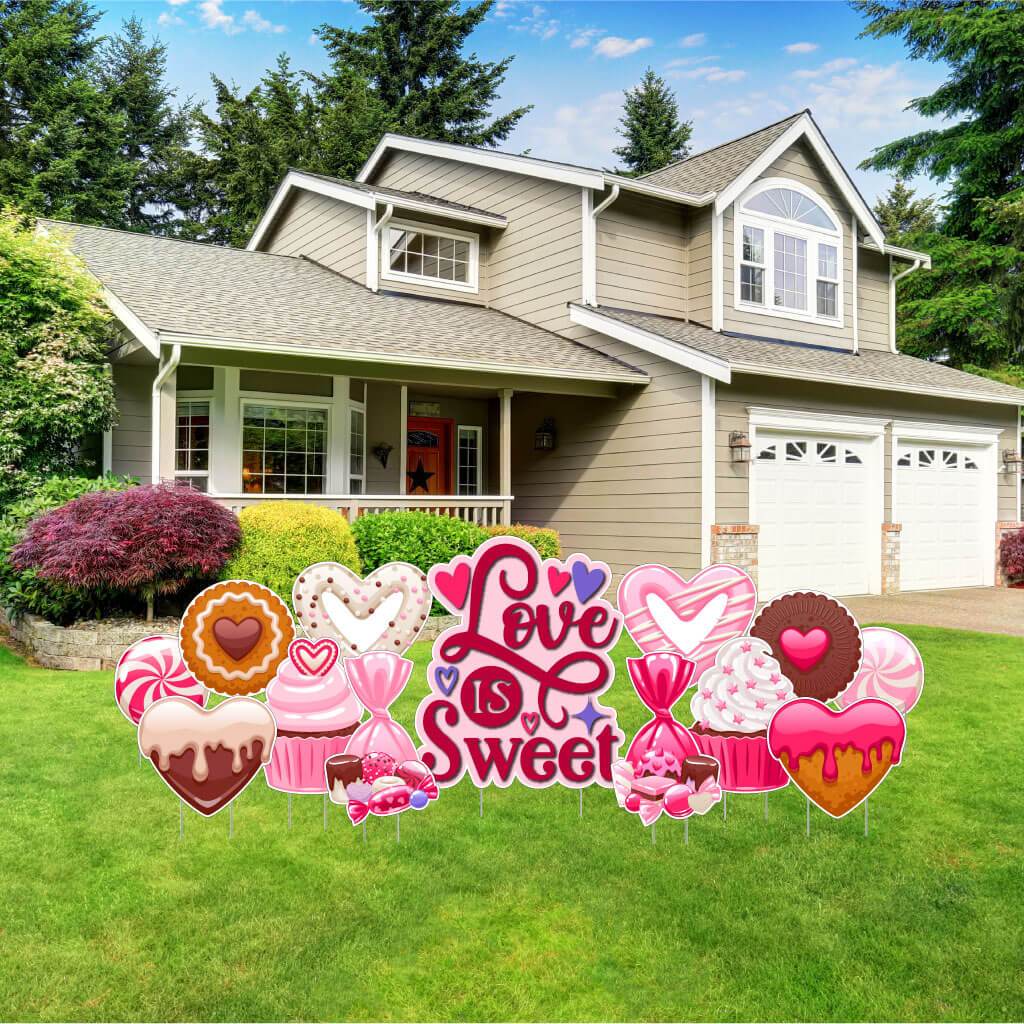 Love is Sweet Valentine's Day Yard Decoration 13 pc Set (19973)