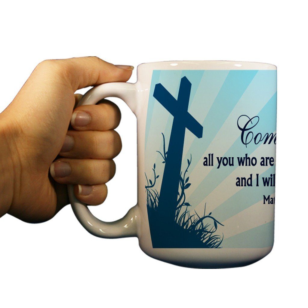 Matthew 11:28 Religious 15oz Coffee Mug