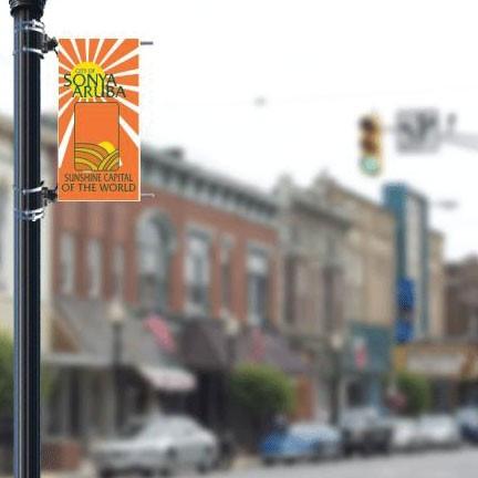 Customizable Main Street 18"x36" Pole Banner FREE SHIPPING