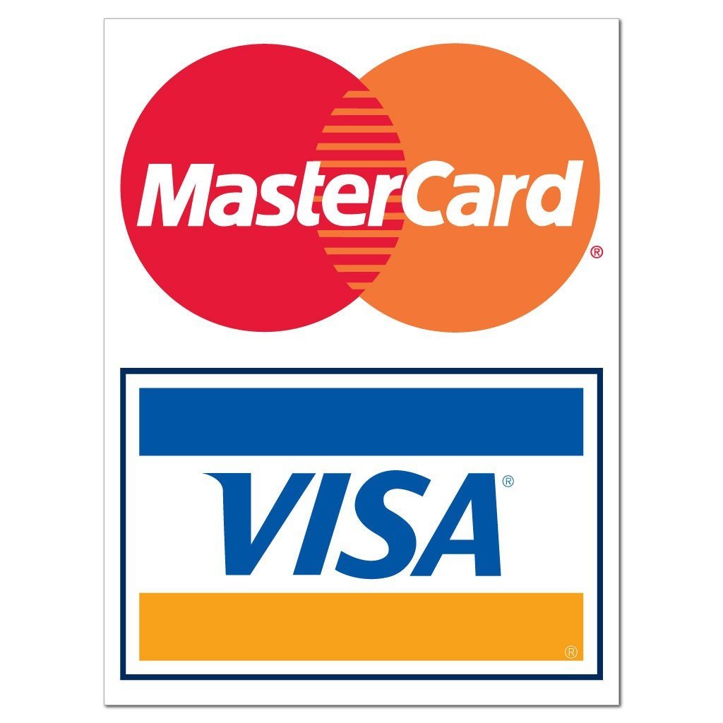 MasterCard & Visa Credit Card Sign/Sticker | VictoryStore ...