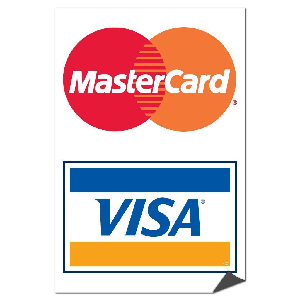 MasterCard & Visa Credit Card Sign/Sticker | VictoryStore ...
